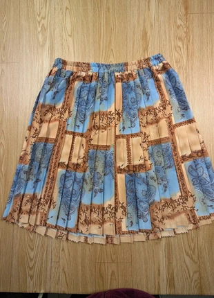 Jupe plissée Vintage Dressing taille unique bleu marron très bon état #306, brand: Vintage Dressing, condition: Very good, size: One size, €4.30, €5.22 includes Buyer Protection