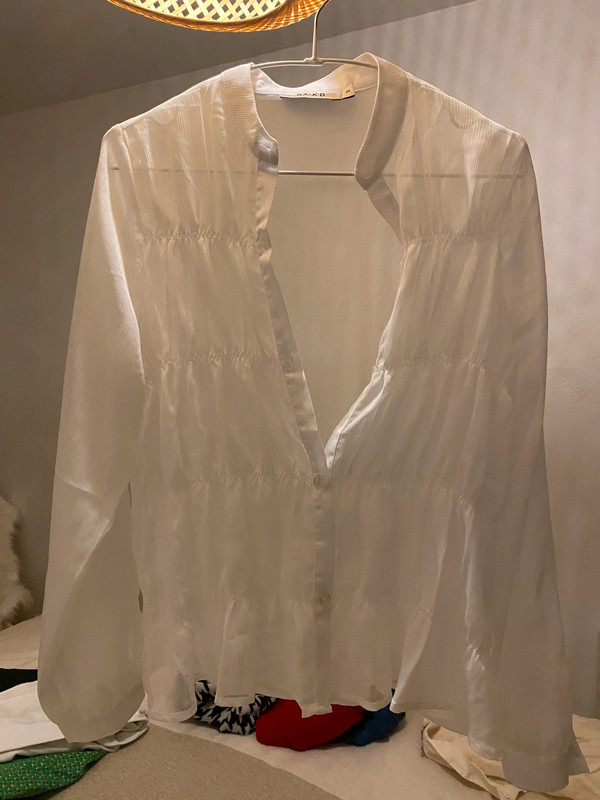Chemise blouse nakd blanche transparente 1