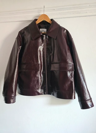 M&S Faux Leather Lacquered Harrington Jacket Sz 18, brand: Marks & Spencer, condition: New without tags, size: L / UK 16-18, £45.00, £47.95 includes Buyer Protection