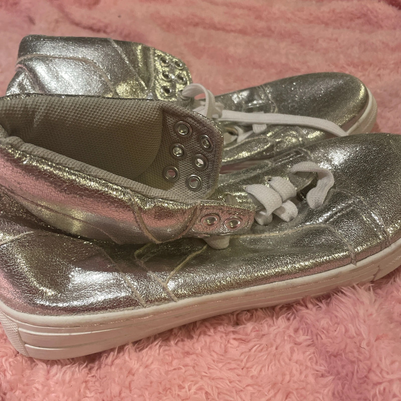 shiny silver glittery sneakers 1