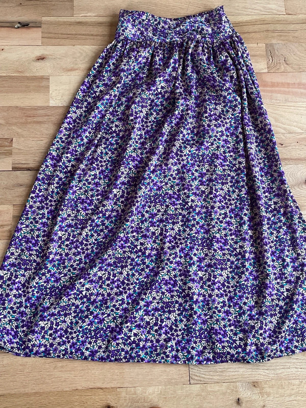 Polin Et Moi purple floral midi skirt, new