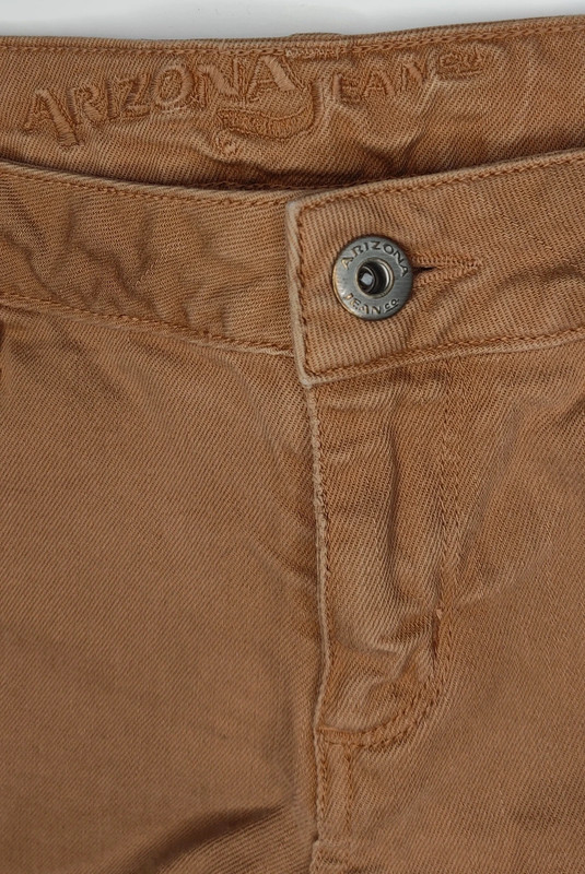 Arizona Jean Company Tan Camel Khaki Denim Jean Shorts Rolled Hems 3