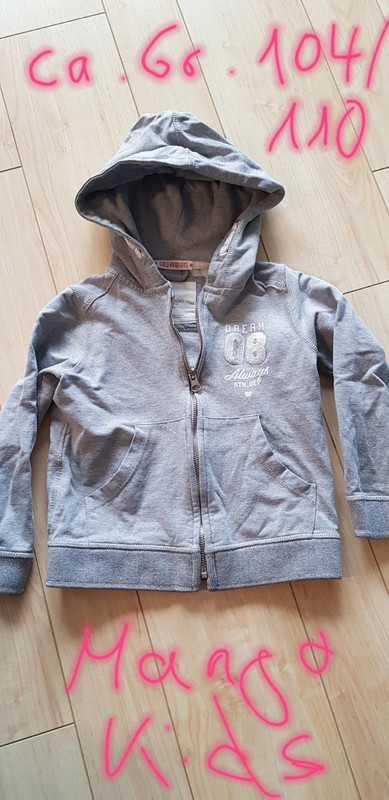 Sweatjacke Mango Kids, Gr. 110, grau