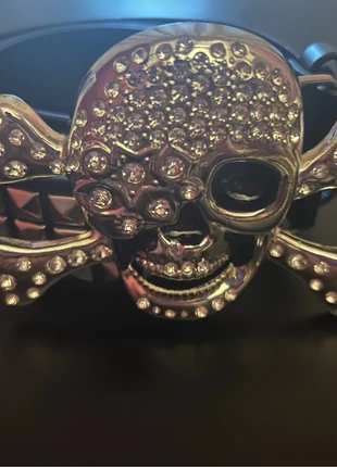 Cinturón Y2K Pantalón Baggy Calavera, brand: Local, condizioni: Ottime, taglia: 80 cm, €15.95, €17.45 include la Protezione acquisti