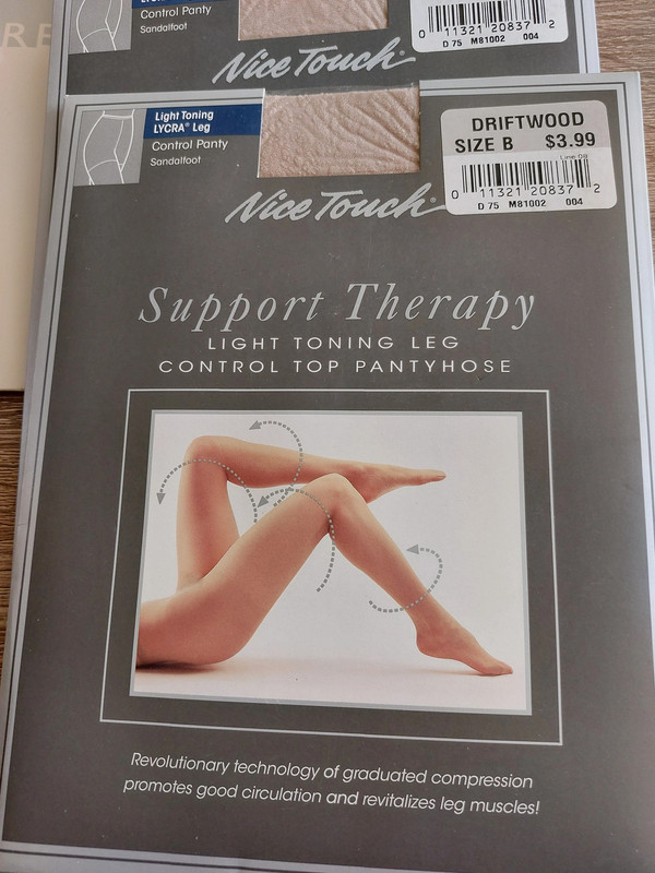 6 Nice Touch Support Therapy Control Top Pantyhose Driftwood B 1