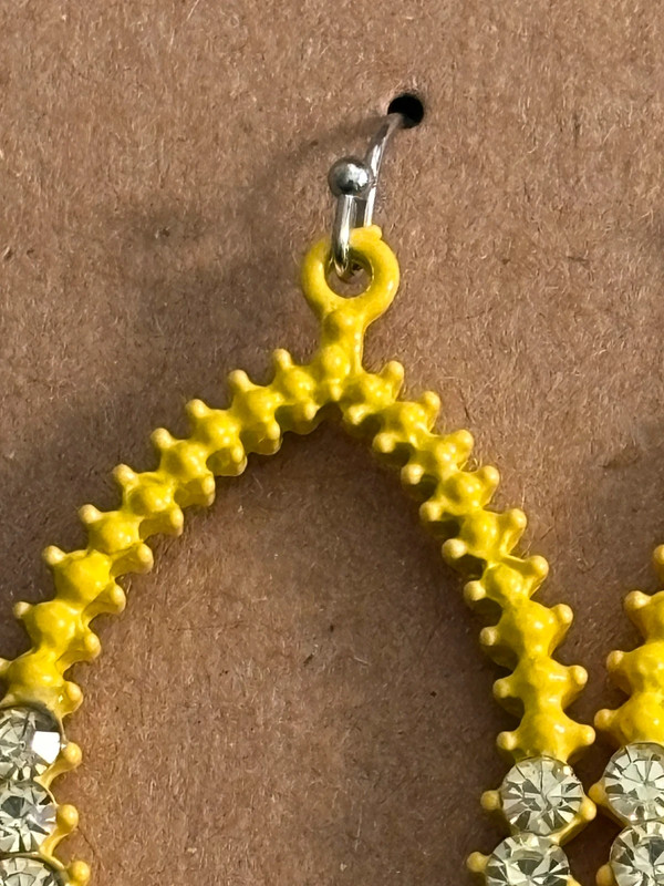 Yellow Rhinestone Earrings 4