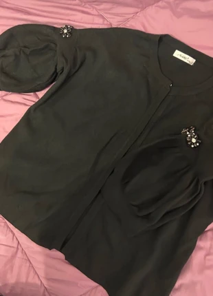 maglioncino nero 3/4 con dettagli in pietra taglia s/m – nuovo, brand: Maglione, condizioni: Nuovo senza cartellino, taglia: M / IT 42 / EU 38, €5.00, €5.95 include la Protezione acquisti