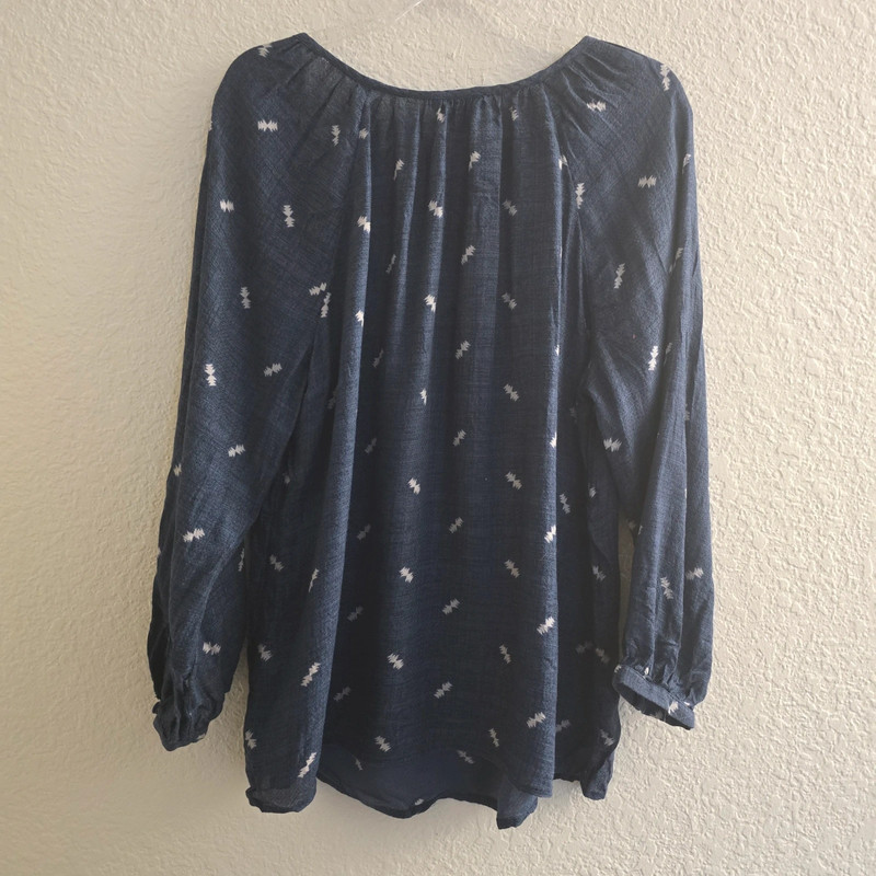 Lucky brand M rayon navy tunic blouse 4