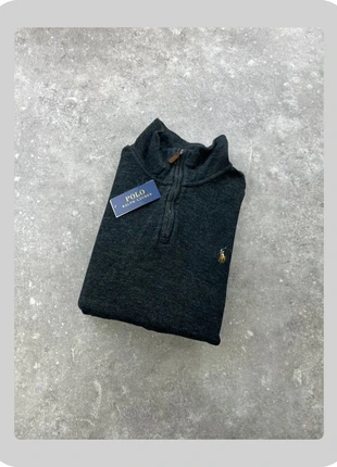 Pull half zip col camionneur Ralph Lauren noir gris logo cheval homme old money - Taille  M, brand: Ralph Lauren, condition: Very good, size: M, €47.40, €50.47 includes Buyer Protection Pro