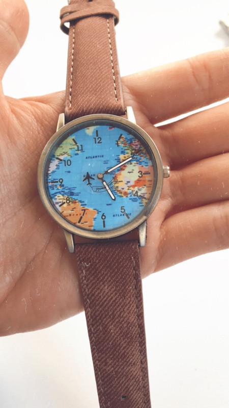 Reloj Mapamundi con segundero de avion Vinted