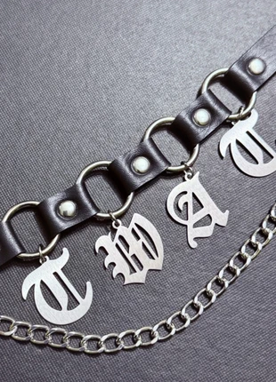 Tw@t Tattoo Letter Slogan Chained Black Faux Leather Choker Necklace, brand: Alternative, condition: Very good, £11.99, £13.29 includes Buyer Protection Pro