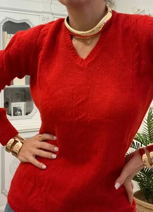 Maglione rosso in lana mohair fatto a mano ai ferri, vintage anni ‘80, condizioni: Ottime, taglia: Taglia unica, €22.00, €23.80 include la Protezione acquisti