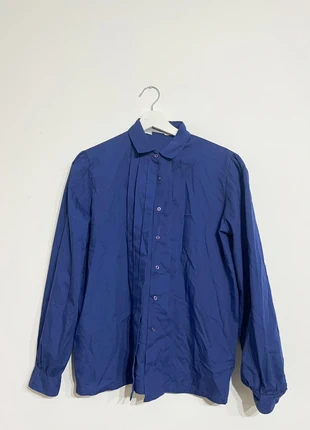 Klein blue shirt with pleated, marque: Vintage Dressing, état: Très bon état, taille: M / 38 / 10, 1,00 €, 1,75 € Protection acheteurs incluse
