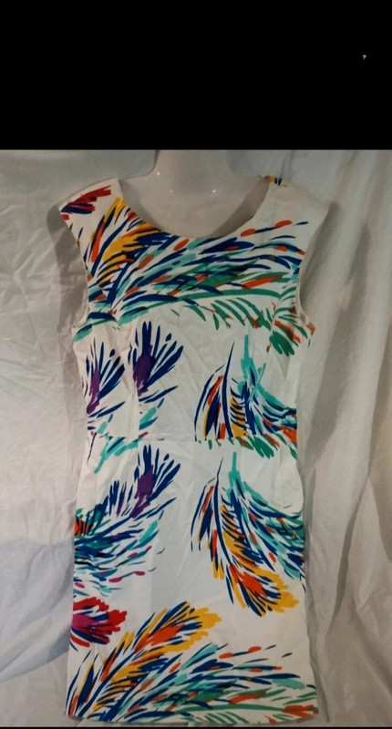 Ellen Tracy white geometric lined dress 10 / medium 1