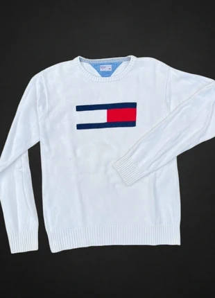 Tommy Hilfiger | Sweater drapeau oversize | Écru | Taille XL | Y2K Classic, marque: Tommy Hilfiger, état: Très bon état, taille: XL, 39,00 €, 41,65 € Protection acheteurs incluse