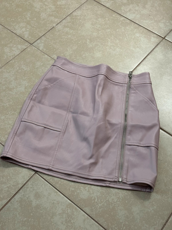 Express Pink Leather Skirt size 00 1