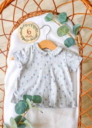 Polo coton col Claudine gris motif arbres, Bout'chou, 6 mois, marke: Bout'chou, zustand: Sehr gut, größe: 3-6 Monate / 62, 3,00 €, 3,85 € beinhaltet Vinted-Käuferschutz Pro