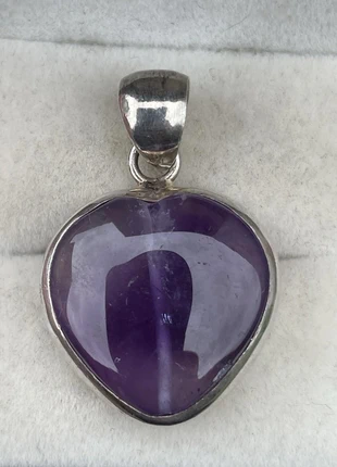 Vintage 925 Sterling Silver Natural Pendant Crystal Amethyst Heart, brand: Unbranded, condition: Very good, £10.40, £11.62 includes Buyer Protection Pro