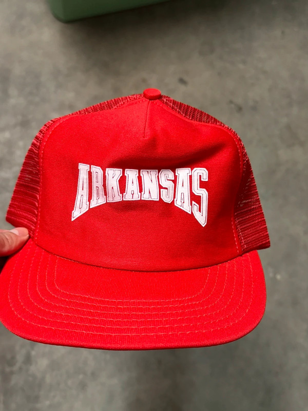Vintage 80s 90s Arkansas Red Trucker Snap Back Made in USA 1