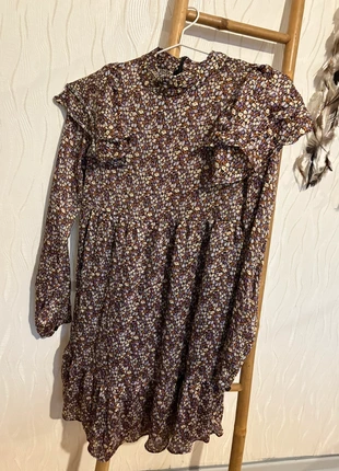 Robe 36 Zara, légère à petites fleurs – tons lilas, beige & marron, brand: Zara, condition: Very good, size: S / 36 / 8, €7.00, €8.05 includes Buyer Protection
