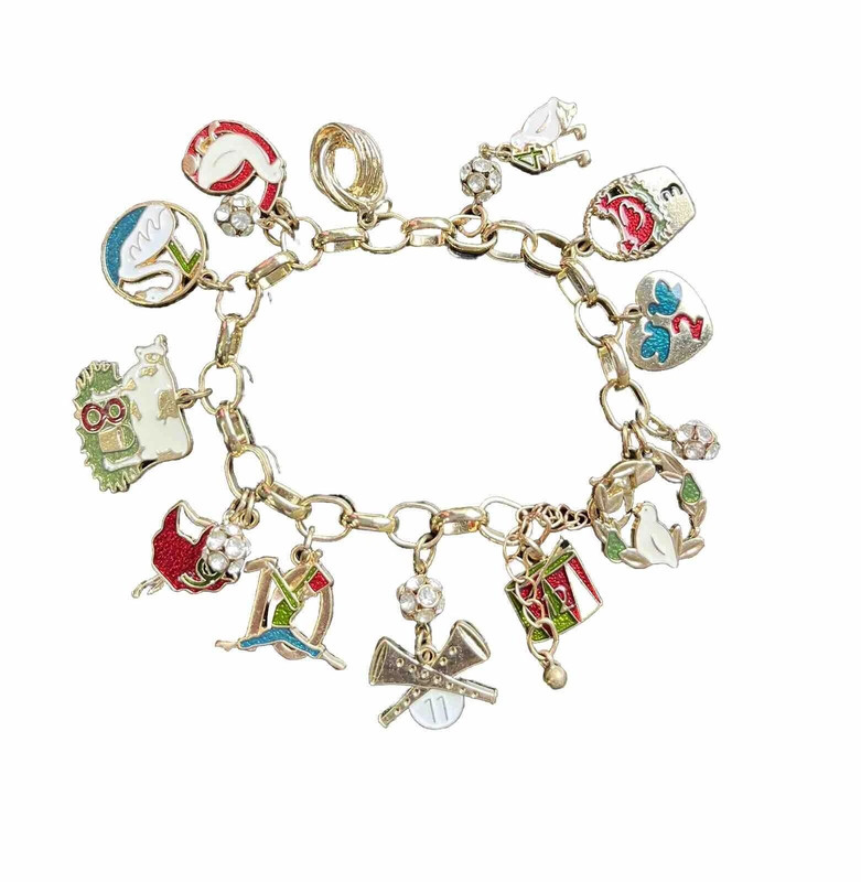 Holiday Lane Gold Tone 12 Days of Christmas Charm Bracelet Birds Animals Classic 1