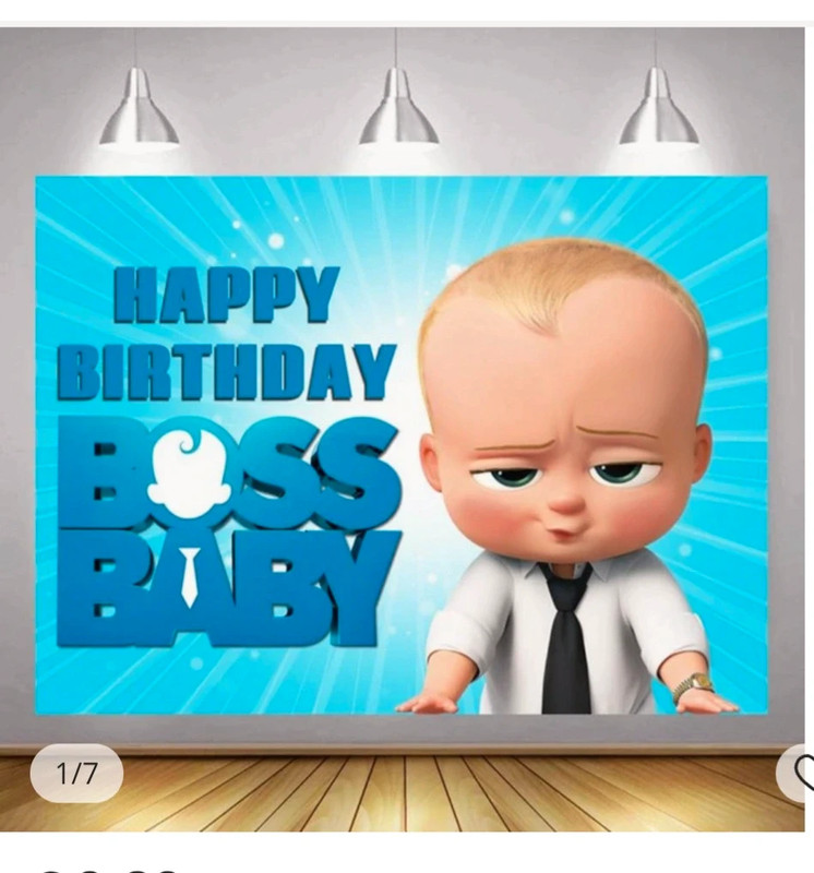 Affiche toile de fond décoration baby boss anniversaire baptême