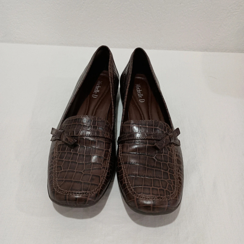 Michelle D Brown Textured Loafers 2