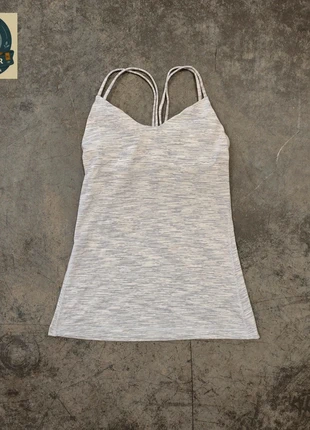 Débardeur Lululemon Create Your Calm Tank Blanc et Gris Luon - Haut Femme Taille 6, merk: Lululemon, staat: Heel goed, maat: S / 36 / 8, € 19,80, € 21,49 inclusief Kopersbescherming Pro