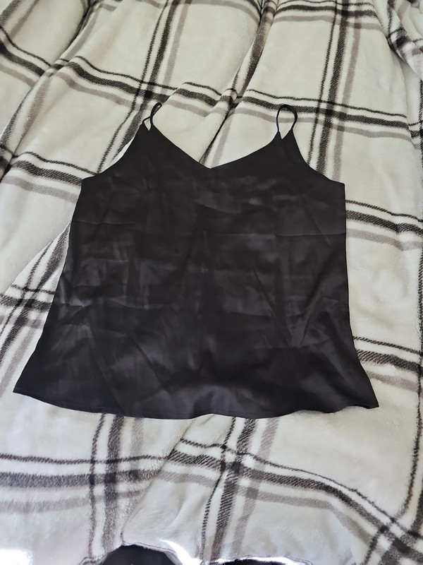 Black satin tank top 1