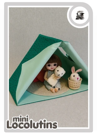 🚂 Tente canadienne miniature deux pans avec fenêtre motif vert à pois, staat: Heel goed, maat: Universeel, € 15,90, € 17,40 inclusief Kopersbescherming Pro