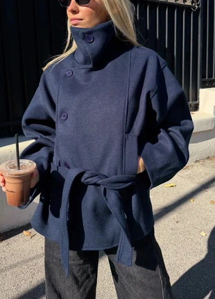 Manteau col montant bleu marine ceinture, marque: Boutique indépendante, état: Très bon état, taille: S / 36 / 8, 50,00 €, 53,20 € Protection acheteurs incluse