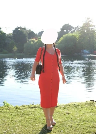 Red hot ribbed knit dress maxi size medium, condition: Very good, size: M / UK 12-14, £4.50, £5.43 includes Buyer Protection