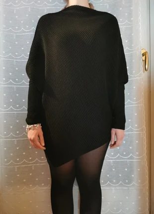 Maglione lungo nero a rombo, brand: Tezenis, condizioni: Ottime, taglia: L / IT 44 / EU 40, €13.00, €14.35 include la Protezione acquisti