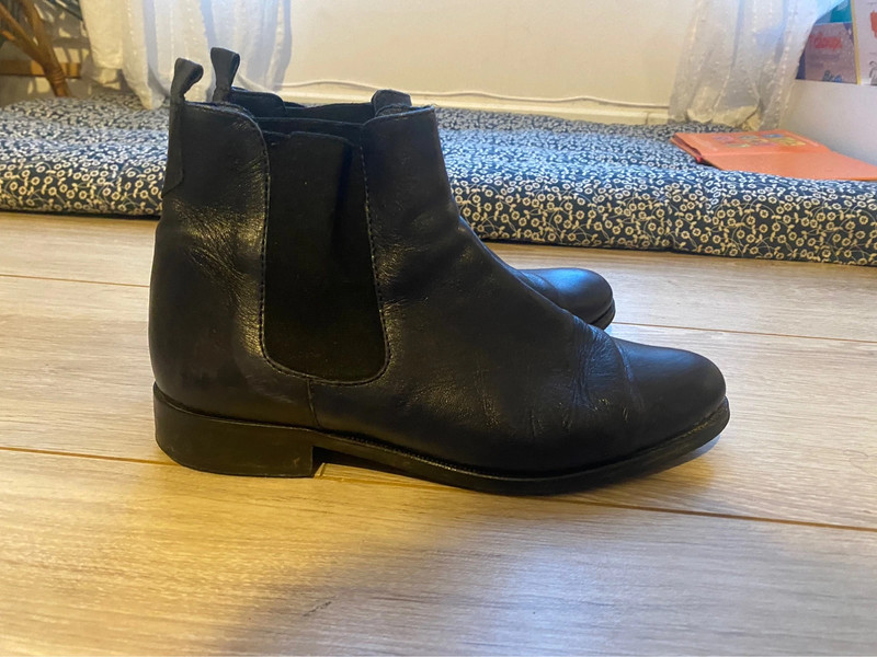 Bottines plates bleu marine hot sale