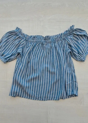 Haut top rayé Bershka - taille S - col Bardot épaules dénudées - printemps été, marca: Bershka, estado: Muito bom, tamanho: S / 36 / 8, €5.00, €5.95 inclui Proteção do Comprador