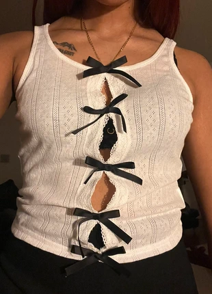 Ribbon embellished top, brand: COQUETTE, condition: New without tags, size: S / 8, £15.00, £16.45 includes Buyer Protection