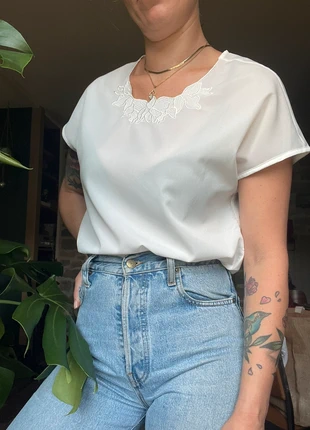 Top Blouse vintage brodée , année 90 loose, marca: Vintage Dressing, estado: Muy bueno, tamaño: S / 36 / 8, 12,00 €, 13,30 € Protección al comprador Pro incluida