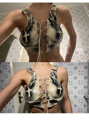 Corset charol con cruces, brand: naugthy thoughts, condizioni: Nuovo senza cartellino, taglia: S / IT 40 / EU 36, €30.00, €32.20 include la Protezione acquisti