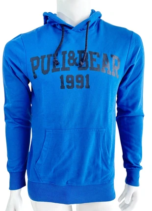 🔷 Sweatshirt / Pour Homme - Pull&Bear - Azul com Capuz - Tamanho S Muito Bom Estado !, marca: Pull & Bear, estado: Muito bom, tamanho: S, €6.50, €7.53 inclui Proteção do Comprador