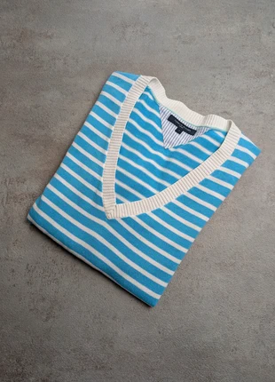 Pull col v Tommy Hilfiger femme bleu rayures 219vbm, merk: Tommy Hilfiger, staat: Heel goed, maat: S, € 18,90, € 20,55 inclusief Kopersbescherming Pro