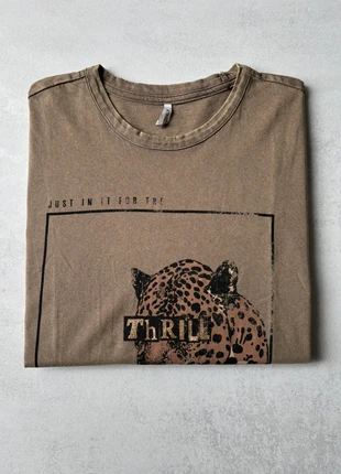 T-shirt Only - Taille M - Kaki - Motif Panthère, brand: ONLY, condition: New without tags, size: M / 38 / 10, €20.00, €21.70 includes Buyer Protection