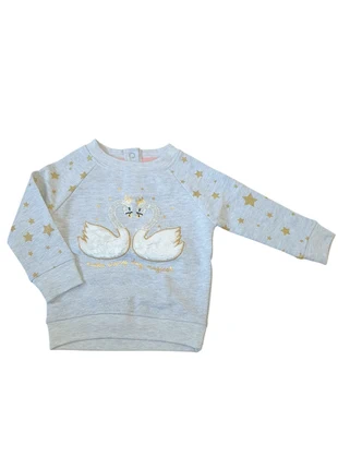 Baby Girl's Grey Swan Jumper, brand: Primark, condition: New with tags, size: 3-6 months / 62 cm, £2.50, £3.00 includes Buyer Protection