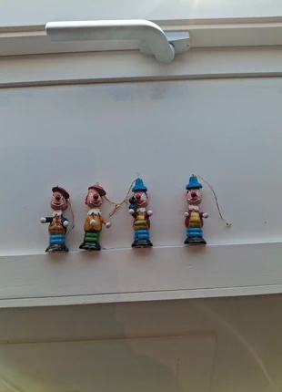 Vintage clown hangfiguurtjes – set van 4 – kerstdecoratie, staat: Heel goed, maat: Universeel, € 7,50, € 8,58 inclusief Kopersbescherming