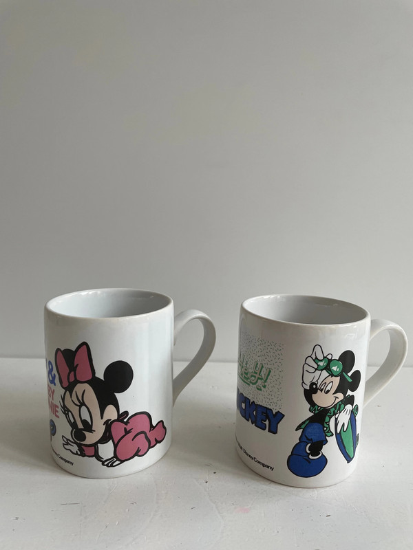 Economie Wanorde Polijsten 2 x Mickey Minnie Mouse mok | Disney | 1987 | beker mug kop | vintage -  Vinted