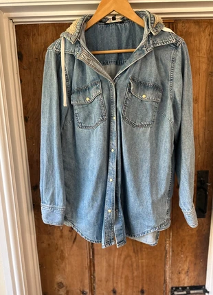 Next M Oversized Denim Overshirt with Removable Hood, brand: Next, condition: Very good, size: M, £4.20, £5.11 includes Buyer Protection
