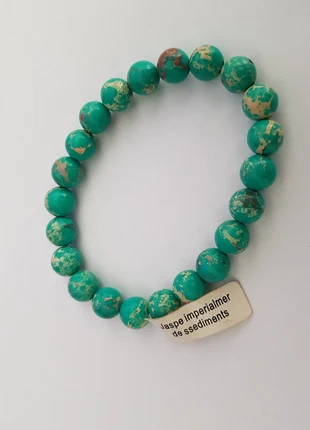 Bracelet en pierres naturelles jaspe impériale de sédiments, marque: lithotherapy, état: Neuf avec étiquette, 5,00 €, 5,95 € Protection acheteurs incluse