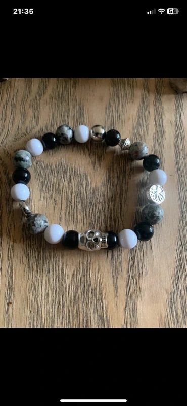 Bracelet skull Pierre de Feu - photo numéro 2