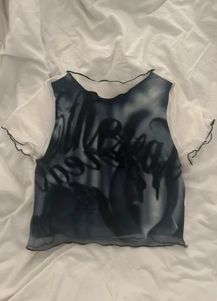 haut imprimée en tule arrière transparent, marca: COQUETTE, estado: Novo sem etiquetas, tamanho: M / 38 / 10, €8.00, €9.10 inclui Proteção do Comprador