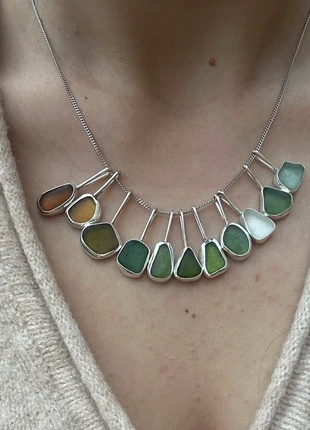 Handmade silver pendant with genuine seaglass, marque: Handmade Beauty, état: Neuf avec étiquette, 30,00 €, 32,20 € Protection acheteurs incluse