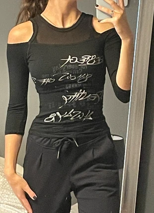 T shirt manches trois quarts ajouré noir vintage, marca: Jennyfer, estado: Muy bueno, tamaño: XS / 34 / 6, 7,00 €, 8,05 € Protección al comprador incluida